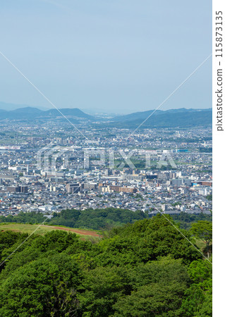 View of Nara city from Mount Wakakusa, Nara Prefecture 115873135