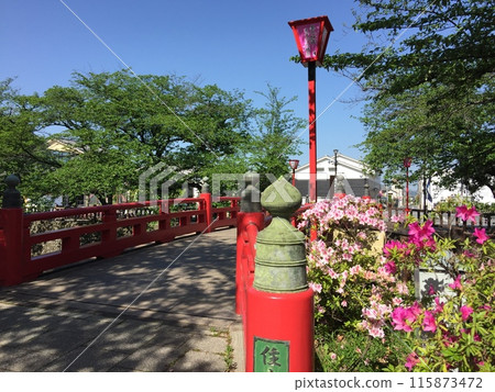 Red Bridge in Ogaki, the City of Water Red Bridge in Ogaki, the City of Water 115873472