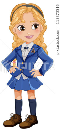 Confident Schoolgirl in Uniform 115873516