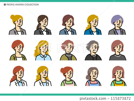 Set of simple women icons 115873872