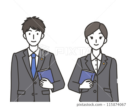 律師男人和女人的插圖 115874067