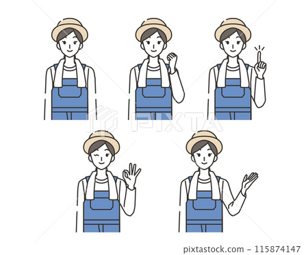 farmer woman illustration set farmer woman illustration set 115874147