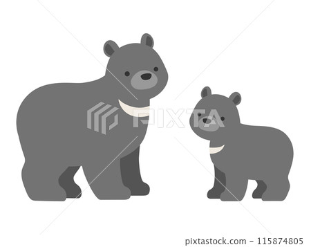父母與孩子熊的插圖 父母與孩子熊的插圖 115874805