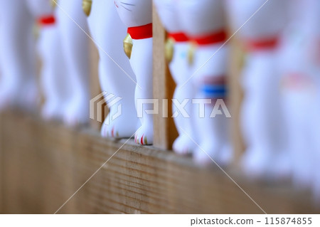 Lucky cats bring good fortune and prosperity to business Lucky cats bring good fortune and prosperity to business 115874855