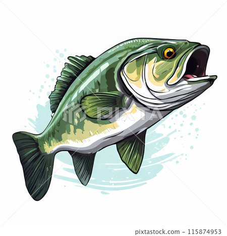 a fish cartoon vector for t-shirt design isolated on background 115874953