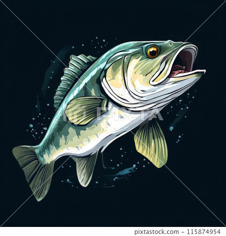 a fish cartoon vector for t-shirt design isolated on background 115874954