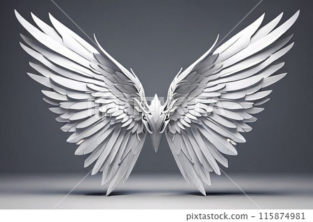 Demon Angel shiny hell Wings isolated on black Demon Angel shiny hell Wings isolated on black 115874981