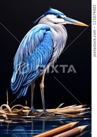 Snowy Egret, Egretta thula, in the coast habitat. Heron with sun in the morning Snowy Egret, Egretta thula, in the coast habitat. Heron with sun in the morning 115874985
