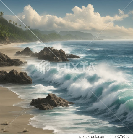 a ocean waves. Blue water background 115875002