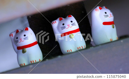 Lucky cats bring good fortune and prosperity to business 115875040