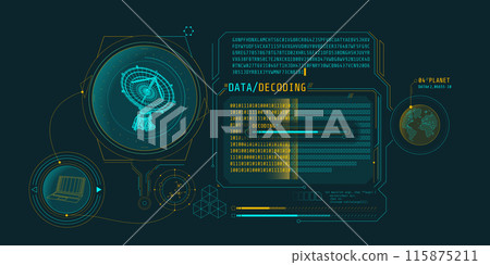 Interface screen for decoding radio telescope data. Interface screen for decoding radio telescope data. 115875211
