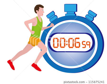 Illustration of a men's sprint race in track and field. 115875241