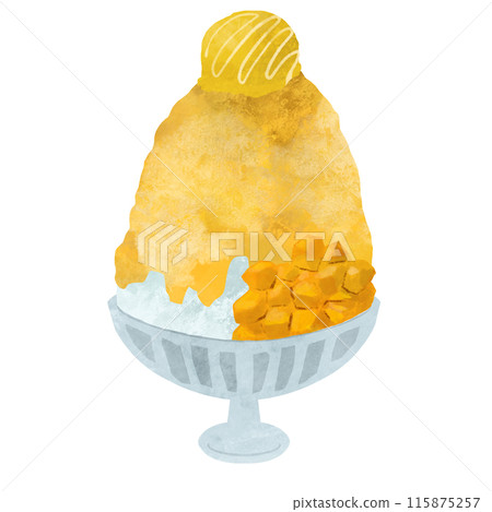 Taiwanese sweets in paper-cut style: Mango shaved ice 115875257