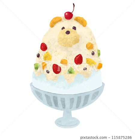 可愛的剪紙北極熊刨冰 115875286