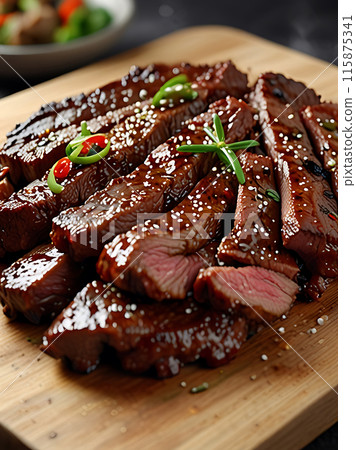 Bulgogi is a fermented meat that is usually beef. 115875341