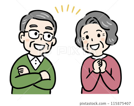 一對快樂而幸福的年長夫婦 115875407