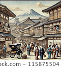 Old Japanese streetscape 115875504