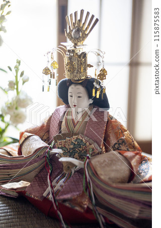 Hina dolls placed on a tatami mat Hina dolls placed on a tatami mat 115875583