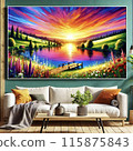 Beautiful painting in the living room 115875843