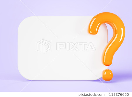 3d white board with question mark icon on purple background render. Quiz game banner frame, blank rectangle whiteboard template with yellow faq sign and empty space for answer, text. 3D illustration 3d white board with question mark icon on purple background render. Quiz game banner frame, blank rectangle whiteboard template with yellow faq sign and empty space for answer, text. 3D illustration 115876660