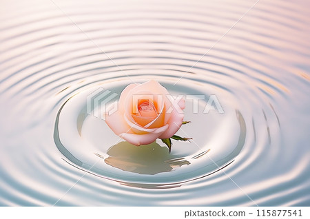 漂浮在水面上的玫瑰花 115877541
