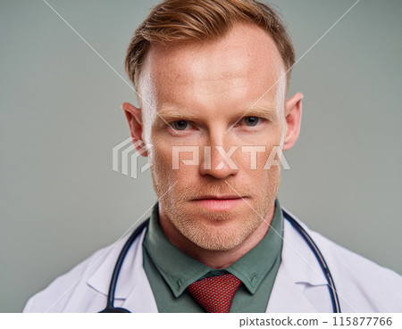 Studio Portrait of a Man Healthcare Professional in Uniform 115877766