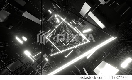 VJ隧道經線三角旋轉金屬黑白【單獨版可用】 115877791