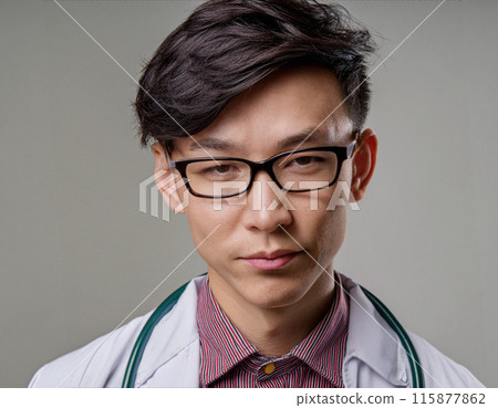 Studio Portrait of a Man Healthcare Professional in Uniform Studio Portrait of a Man Healthcare Professional in Uniform 115877862