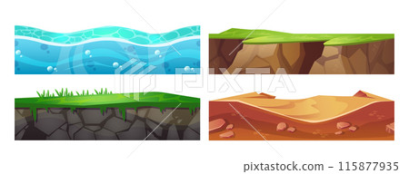 Seamless ground texture set for game ui design Seamless ground texture set for game ui design 115877935