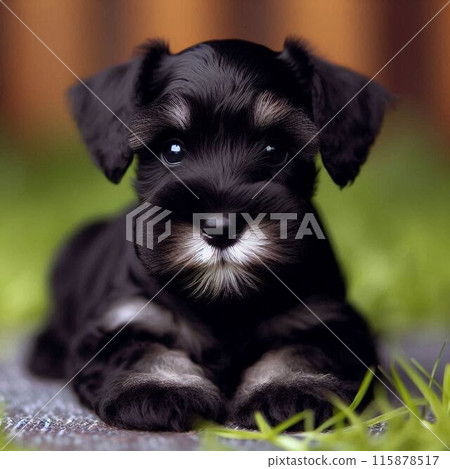 Miniature Schnauzer Black Puppy Miniature Schnauzer Black Puppy 115878517
