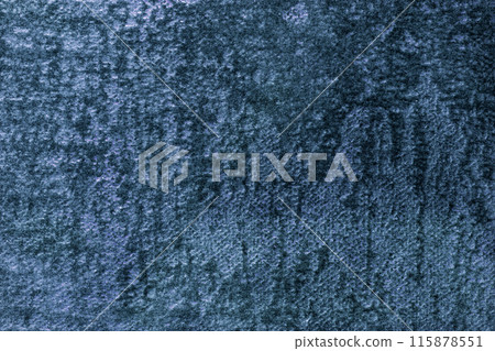 Navy blue fluffy background of soft, fleecy fabric. Texture of dark denim velveteen textile Navy blue fluffy background of soft, fleecy fabric. Texture of dark denim velveteen textile 115878551