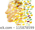 An abstract paint brush pattern paintography profile portrait of a woman 115878599