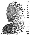 An abstract symbolic paintography portrait of an african american man 115878627
