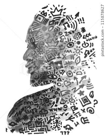 An abstract symbolic paintography portrait of an african american man An abstract symbolic paintography portrait of an african american man 115878627