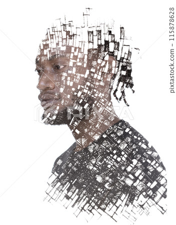 A graphical paintography portrait of an african american man A graphical paintography portrait of an african american man 115878628
