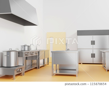 3D illustration of a school cafeteria 115878654