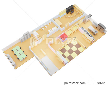 3D nursery school isometric 3D nursery school isometric 115878684