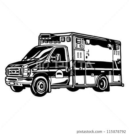 ambulance car medical vehicle vector illustration isolated on white background ambulance car medical vehicle vector illustration isolated on white background 115878792