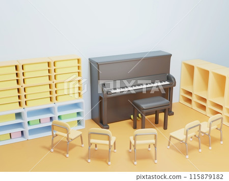 Nursery room with 3D piano 115879182