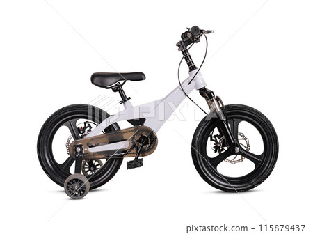 Modern compact folding bicycle isolated on white Modern compact folding bicycle isolated on white 115879437