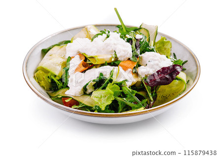 Fresh garden salad with creamy dressing Fresh garden salad with creamy dressing 115879438