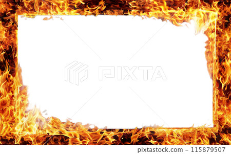 burning photo frame on a transparent background, mockup, space for text 115879507