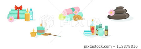 Spa Wellness Salon Item and Objects Vector Set Spa Wellness Salon Item and Objects Vector Set 115879816