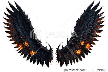 photorealistic burning demon wings photorealistic burning demon wings 115879982