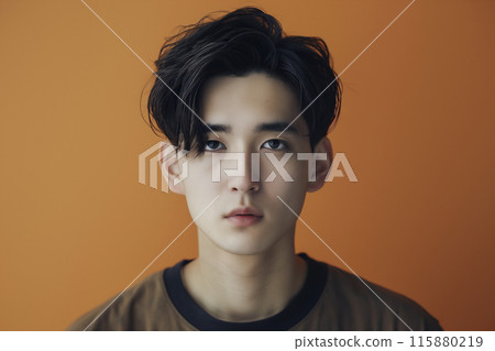 Handsome boy with short hair and 7:3 hairstyle 115880219