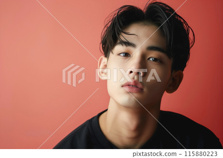 Handsome boy with short hair and 7:3 hairstyle 115880223