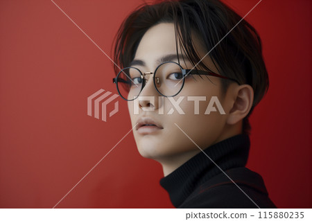 Intelligent handsome guy with glasses 115880235