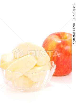 Red apple peeled cut dessert light background Red apple peeled cut dessert light background 115880346