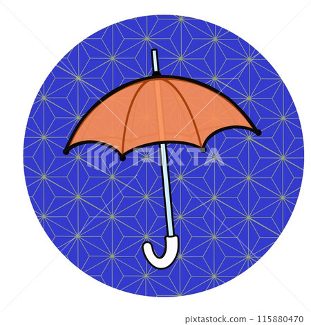 Illustration of an umbrella with a circular frame 115880470