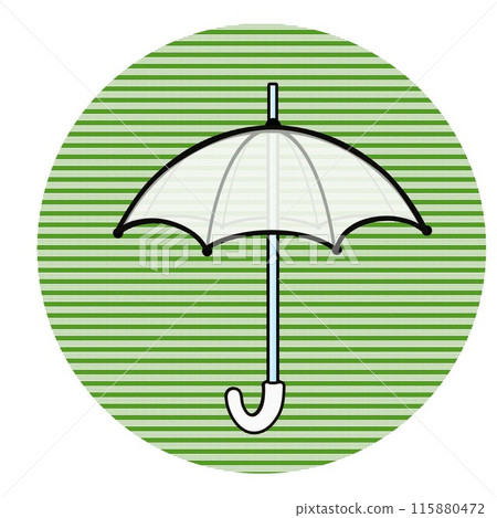 Illustration of an umbrella with a circular frame Illustration of an umbrella with a circular frame 115880472